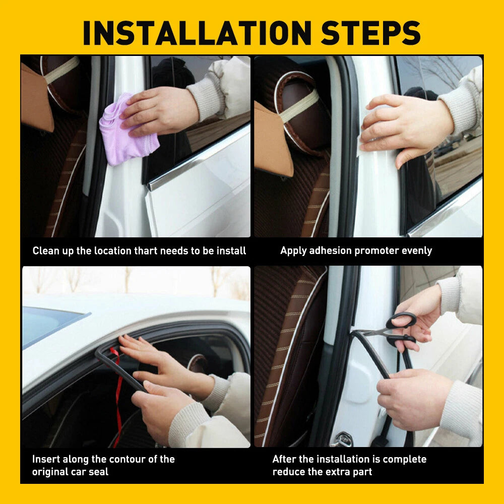 5M Black Rubber Weather Strip Trim for Auto Car Window Lock Trunk