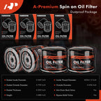 Set of 4 Engine Oil Filters for Jeep Wrangler (1987–1993) Cherokee (1985–1993)