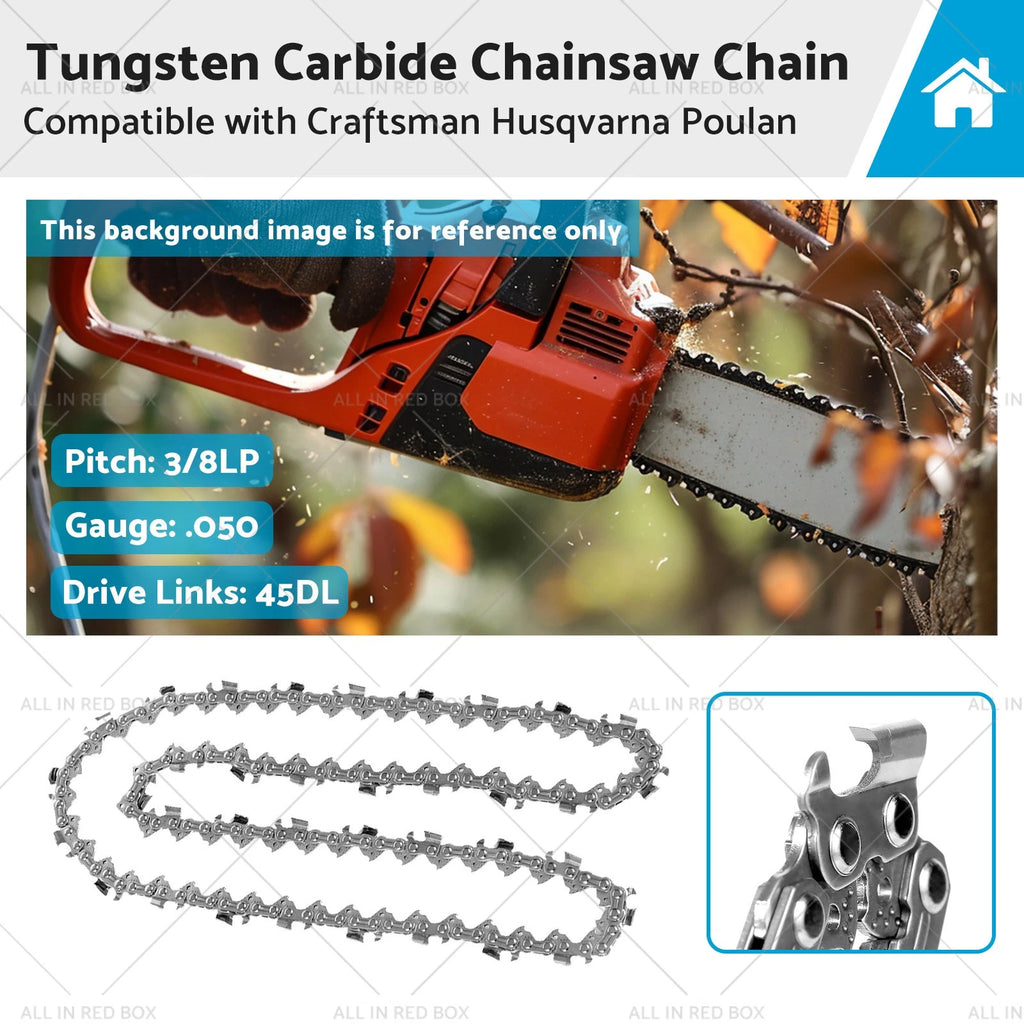 12" Carbide Tipped Saw Chain 3/8 LP 050 45DL for Craftsman Poulan
