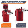300ML Oil Catch Can Kit Universal Red Breather Baffled Aluminum Tank