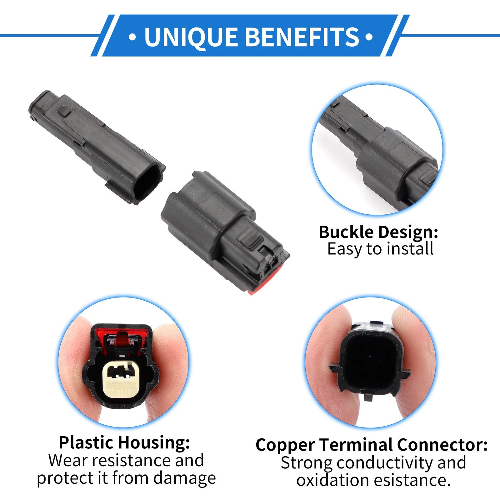2 Pin Front Bumper Probe Sensor Connector Plug for Mazda 