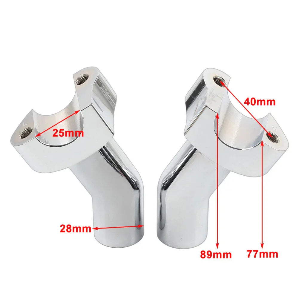 3.5" Pullback Handlebar Risers Black for Harley Dyna Softail Road King