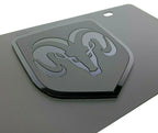 Vanity License Plate Premium Black with Dodge Ram Emblem for Dodge Ram (2002–2026)