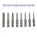 Set of 8 Bit Screwdrivers T8/T10/T15/T20/T25/T27/T30/T40 for Automotive