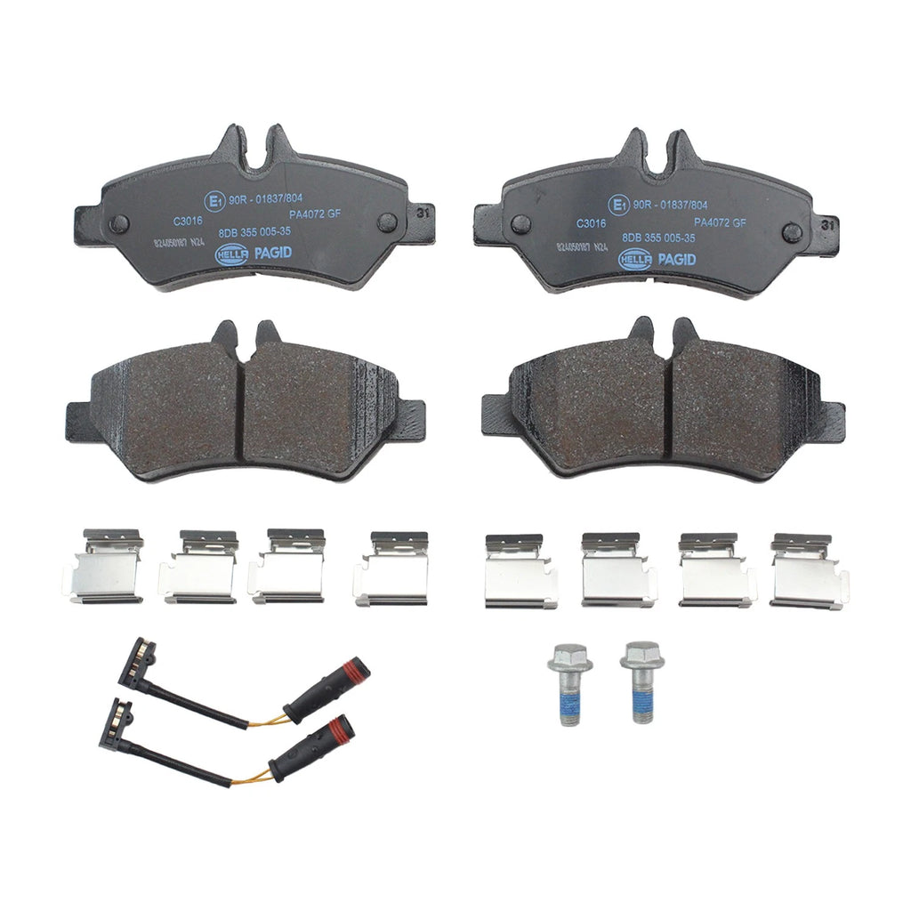 Set of 4 Hella Rear Low-Metallic Disc Brake Pads for Mercedes Sprinter 2500 (2010–2018)