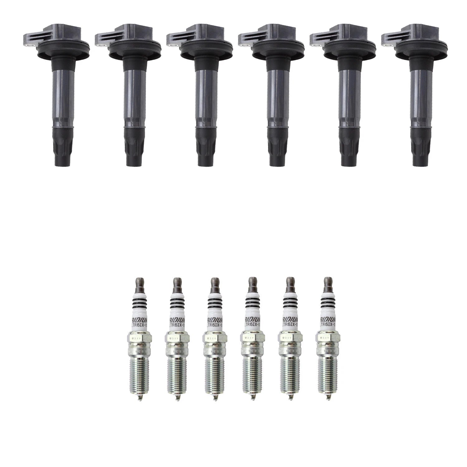 Set of 6 NGK Ignition Coils & Iridium Spark Plugs for Ford Edge F-150 Flex Mustang (V6)
