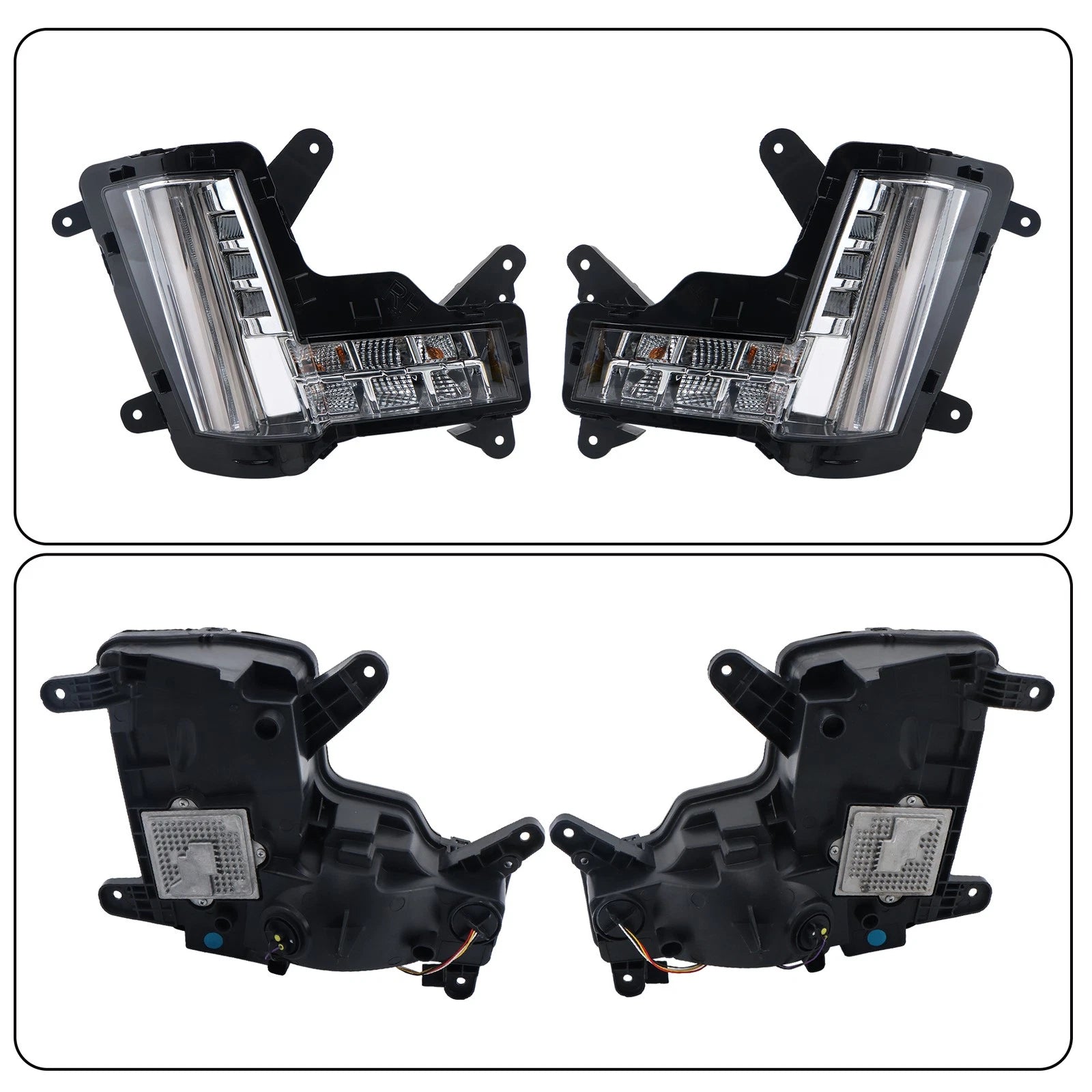 Pair LED Fog Lights for Cadillac Escalade (2015-2020) with Chrome Housing
