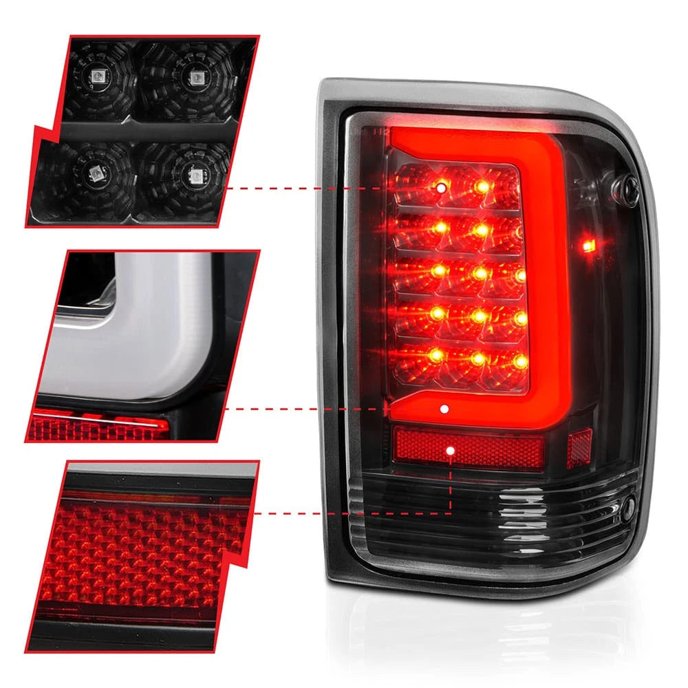 Tail Light Assembly with Clear Lens and Light Bar for 1993–1997 Ford Ranger