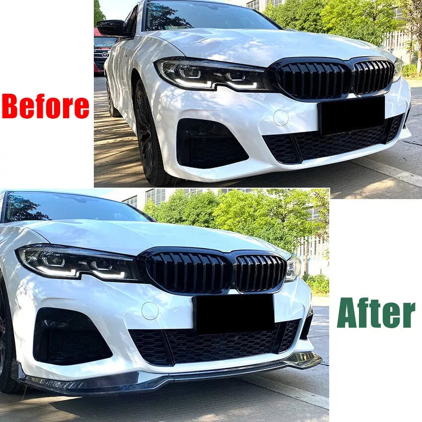 GT Style Gloss Black Front Bumper Lip Kit for BMW G20 M340i 330i (2019–2022)
