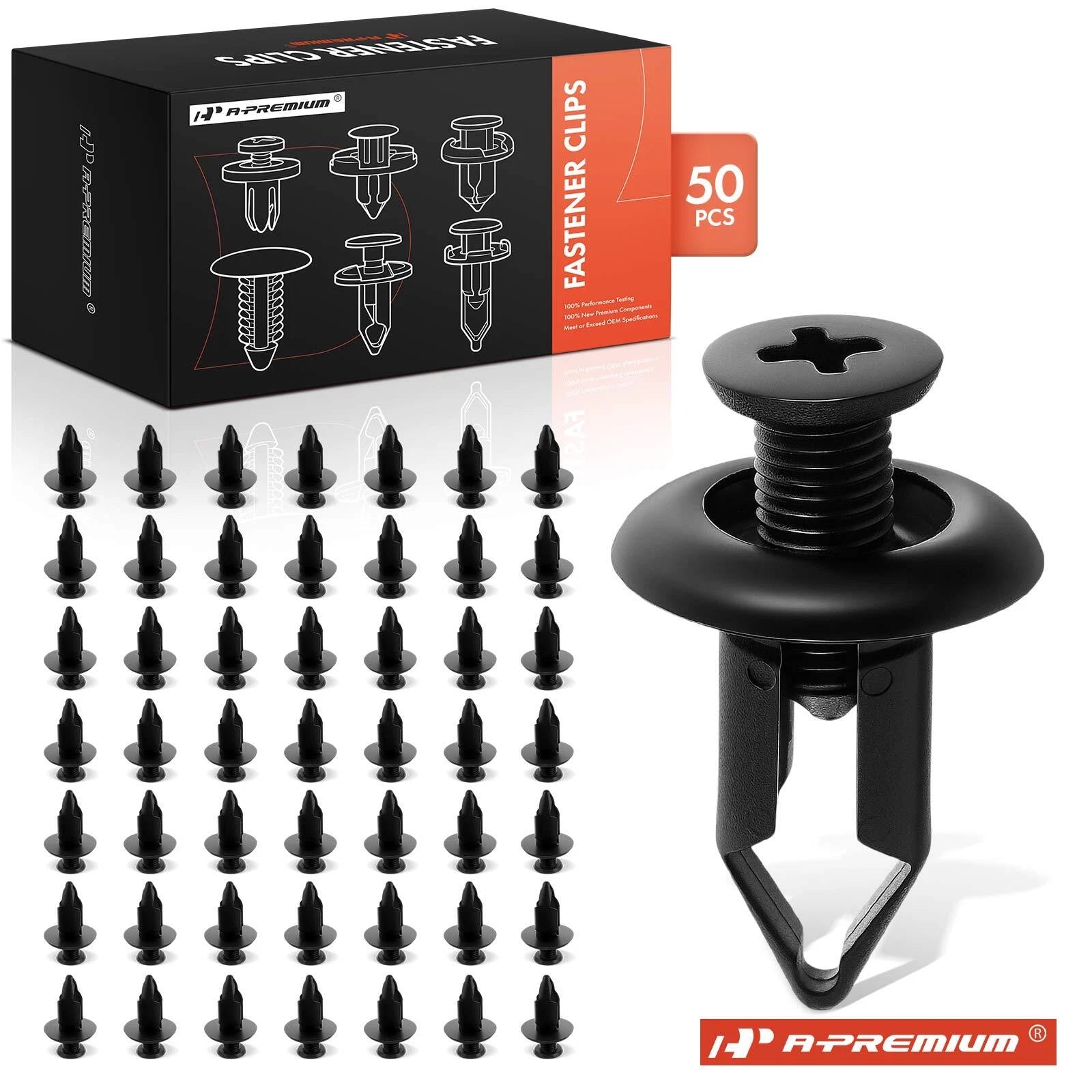 50x 9mm Front Bumper Screw-Type Clips for Nissan 