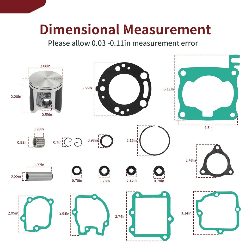 Top End Piston & Gaskets Rebuild Kit 54mm STD for Honda CR125R (2003–2004)