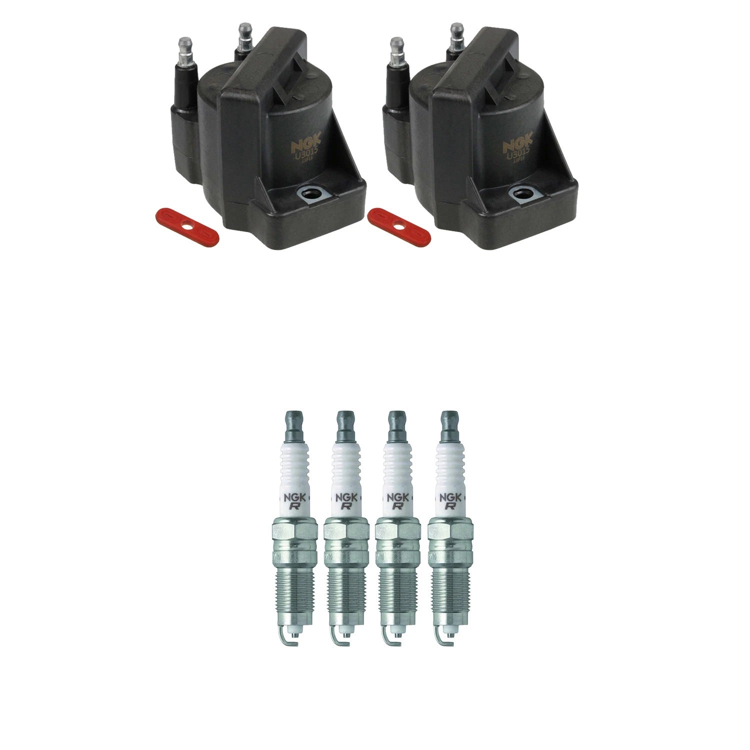 2X Ignition Coil & 4 Nickel Spark Plugs for Beretta Corsica LLV (1990–1996)