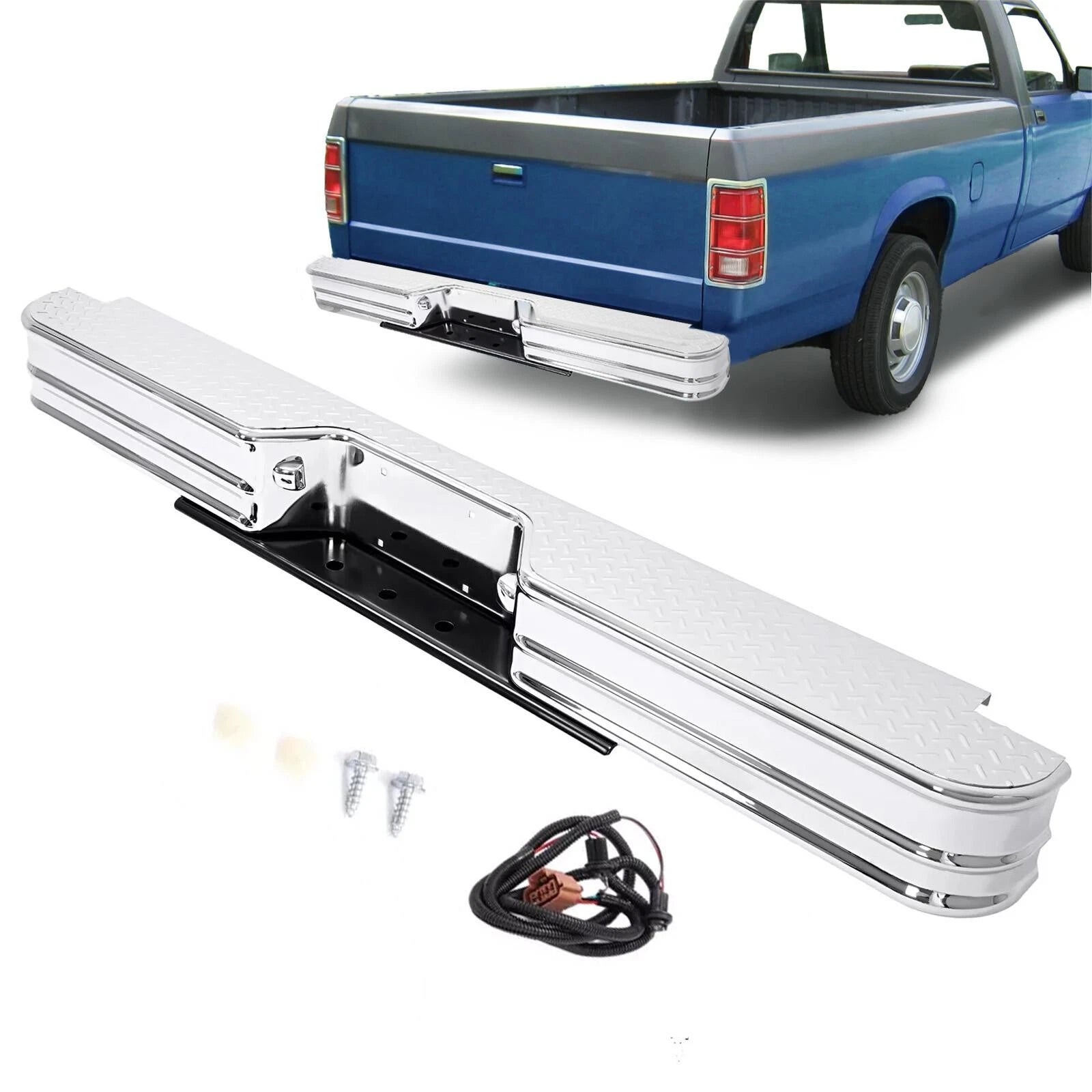 Rear Step Bumper Assembly for Ford F-150/Chevy GMC C/K (Universal)