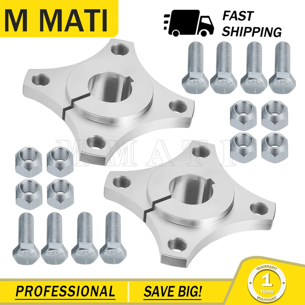Set of 2 Aluminum Wheel Hubs w/ Nut for Go Kart (1-1/4" Bore)