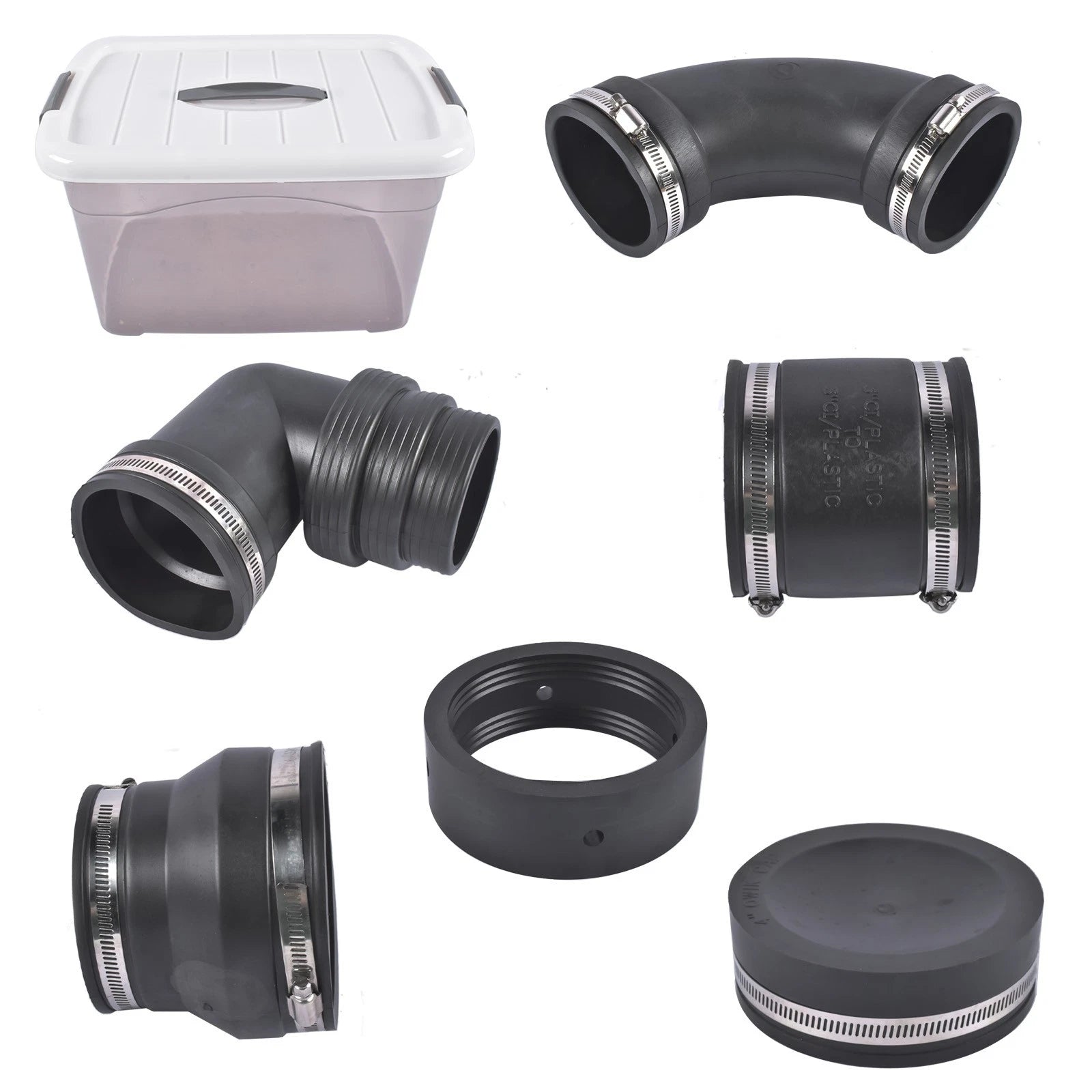 RV Sewer Hose Fittings Adapter Kit for RVs (Fits Various Models)