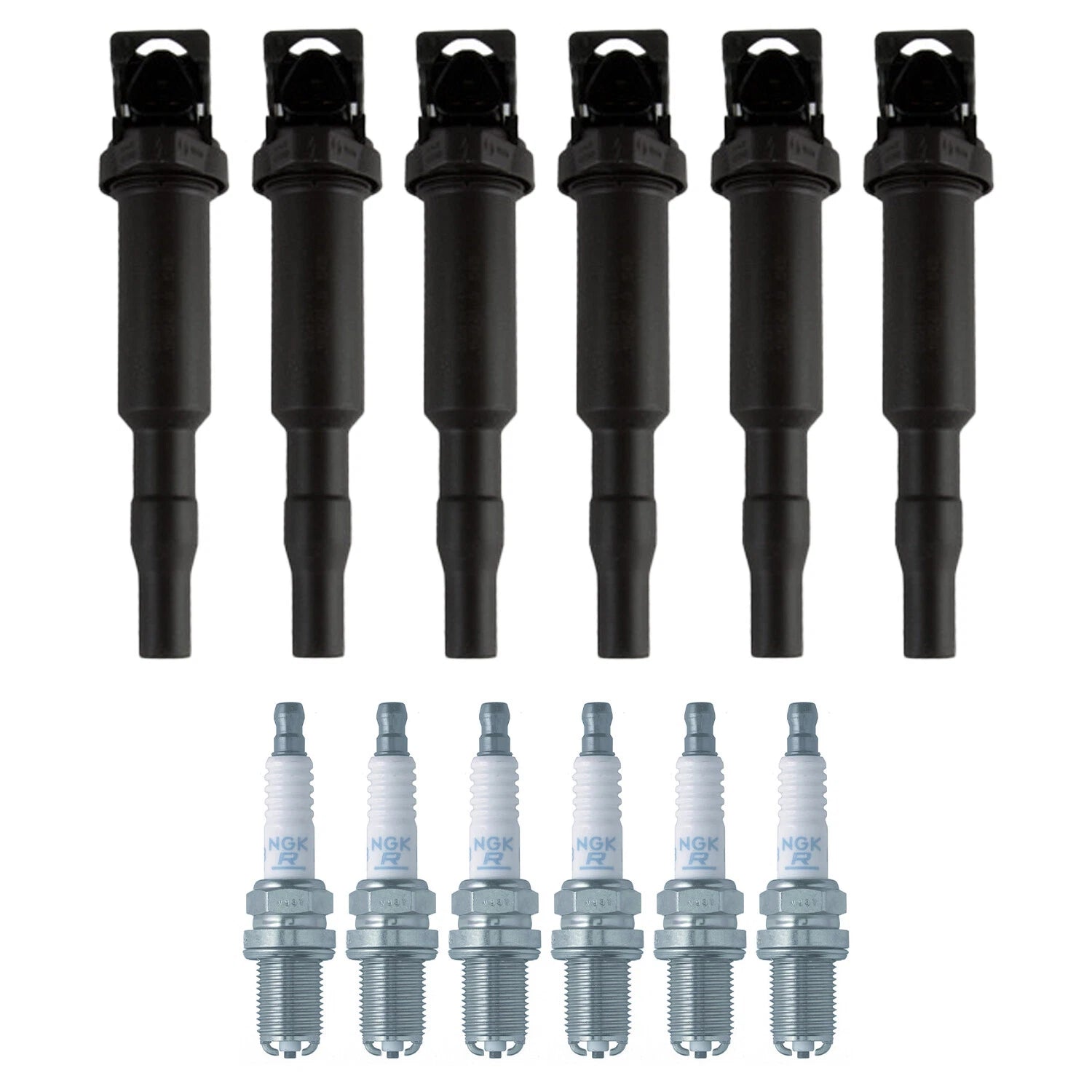 Set of 6 Ignition Coils & Spark Plugs for BMW E53 X5 3.0 L6 (2006)