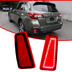 2X Rear Bumper Reflector Red LED Tail Lights for Subaru Outback (2015–2020)