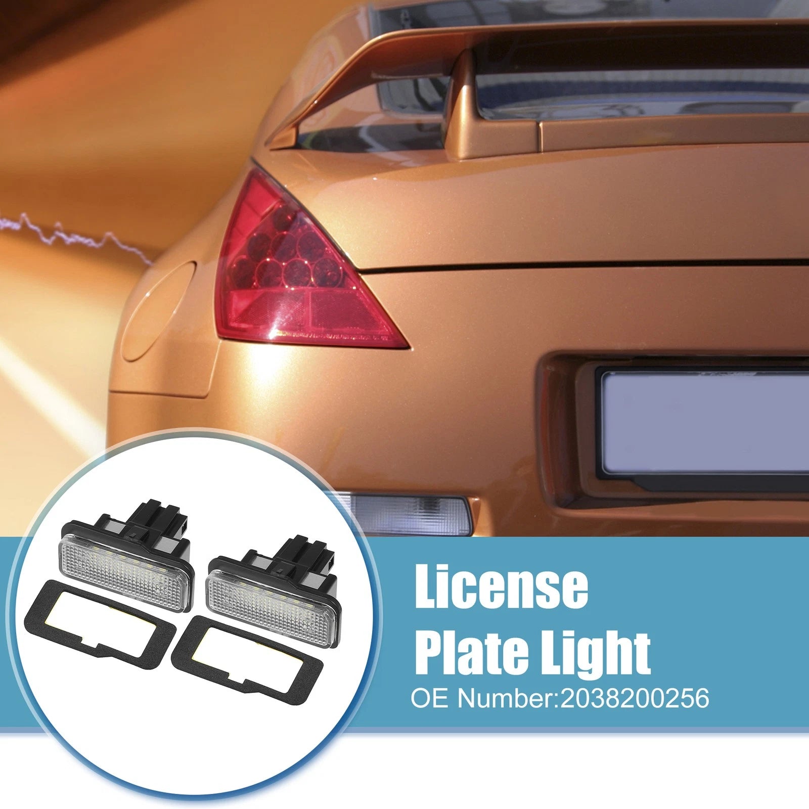 2X License Plate Light for Mercedes-Benz SLK 350 (2005–2011) No.2038200256