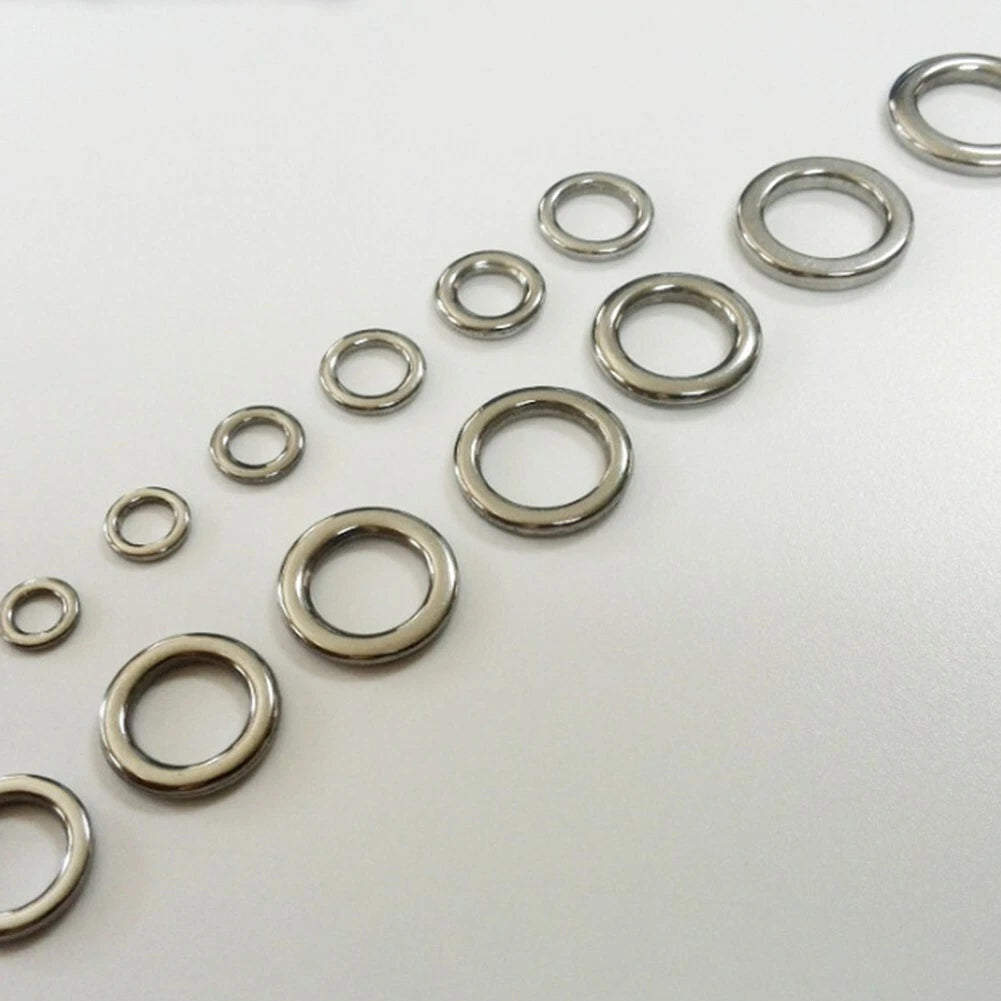 50 Snap Rings for Fishing Lures Tackle Connector (Solid Stainless Steel)