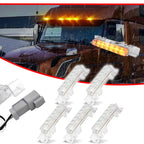 Set of 5 Clear Lens Amber LED Cab Roof Marker Lights for Volvo VN/VNL (2003–Present)