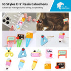 3D Resin Cabochon School Theme Pencil Ruler for DIY Craft (No Year)