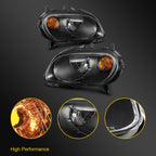 Headlight Assembly Pair for Chevy HHR (2006–2011) Black Housing