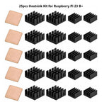 Heatsink Kit for Raspberry Pi 2/3 B+/4B (2015–2020) - Aluminum & Copper