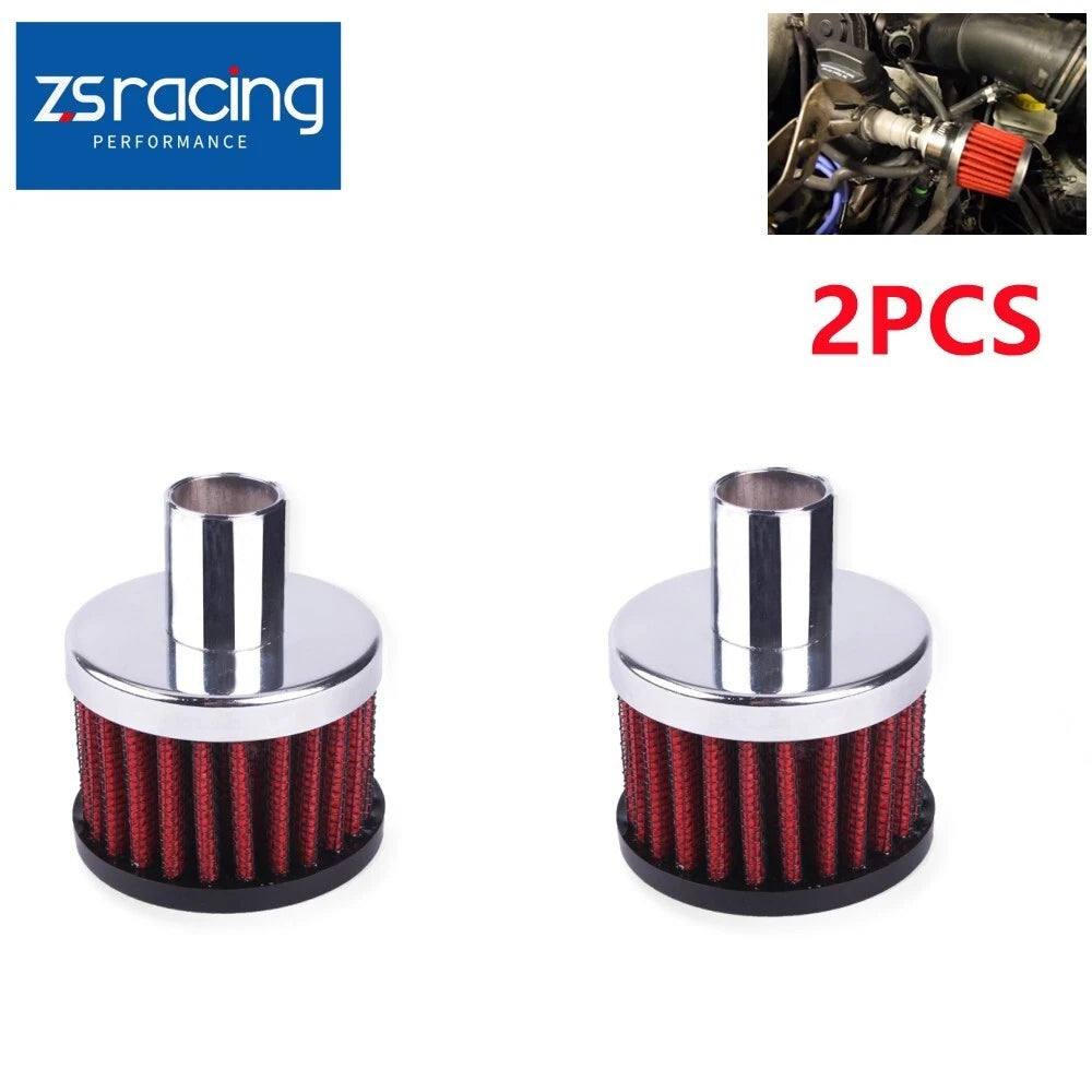 2X Cold Air Intake Filters for Turbo Vent Crankcase Breather Valve Cover