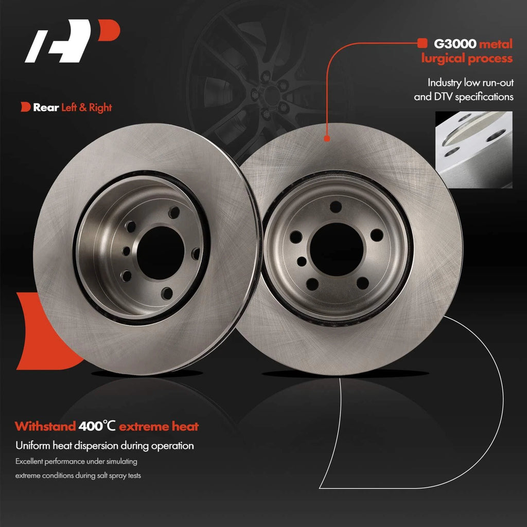 Rear Disc Brake Rotors & Ceramic Pads for BMW 535i (2011–2013)
