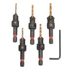 Hex Countersunk Drill Bit Set for Wood and Metal Drilling with Wrench