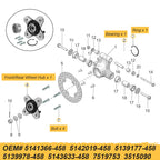 Front or Rear Wheel Hub & Bearing for Polaris General 1000 (2016–2025) 5143633-458