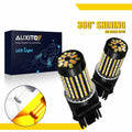 2X AUXITO 3157 LED Switchback Turn Signal Amber + White Bulbs for