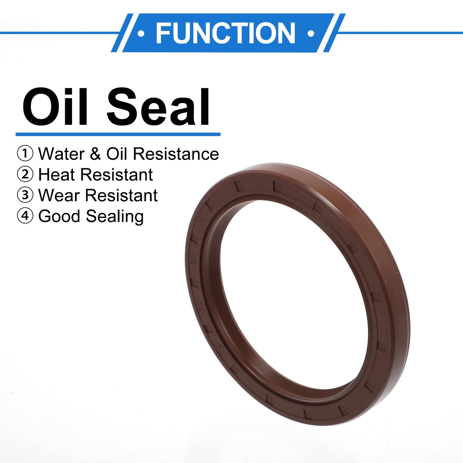 2X Oil Seal Rotary Shaft Seal for Various Models (70x90x10mm) FKM Rubber