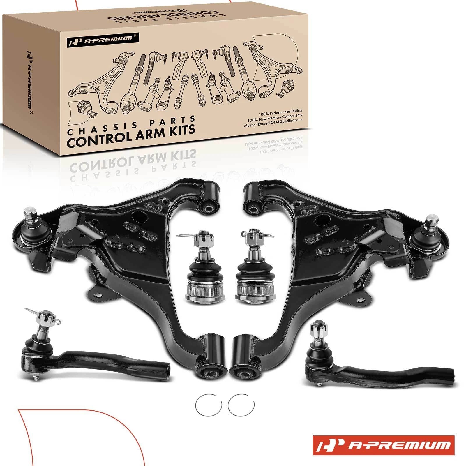 Set of 6 Front Control Arm Tie Rod Ends for Nissan Frontier Pathfinder (2005–2018)