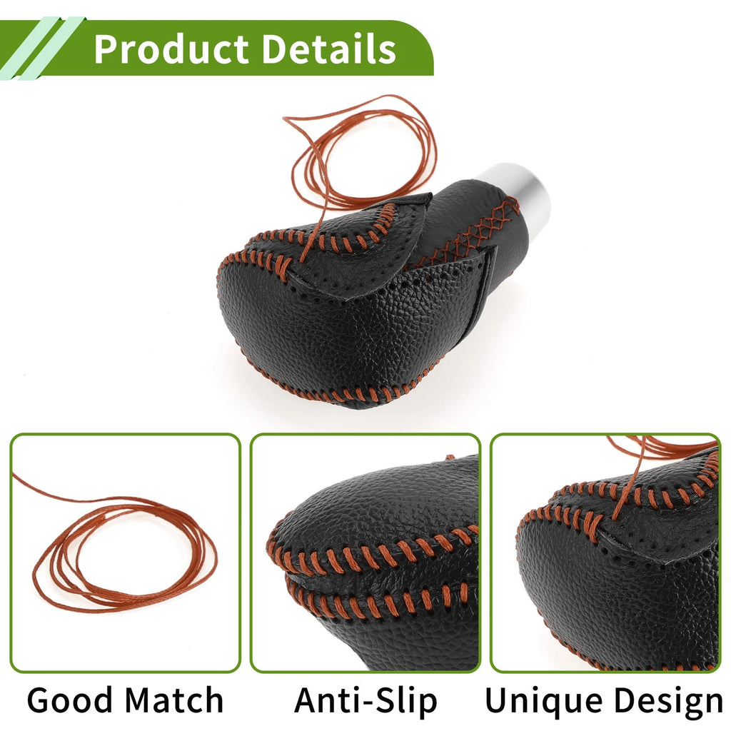 1 Pc Gear Shift Knob Cover for Toyota CH-R (2018–2022) Pebbled Black Brown