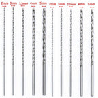 10-Piece Extra Long Drill Bit Set 2mm/3mm/3.5mm/4mm/5mm (150mm Length)