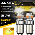 2X 1157 LED Amber Yellow Turn Signal Parking Side Marker Light Bulbs for AUXITO