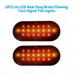 2X LED Rear Stop Brake Flowing Tail Lights for Truck Trailer Caravan