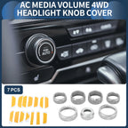 Set of 7 AC Media 4WD Headlight Switch Knob Covers for GMC Canyon (2015–2022)