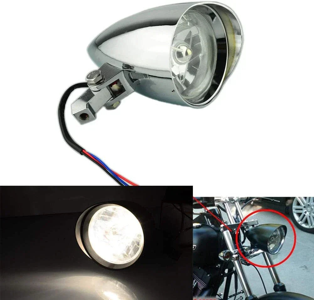 6" Chrome Bullet Headlight for Harley Sportster Chopper Bobber