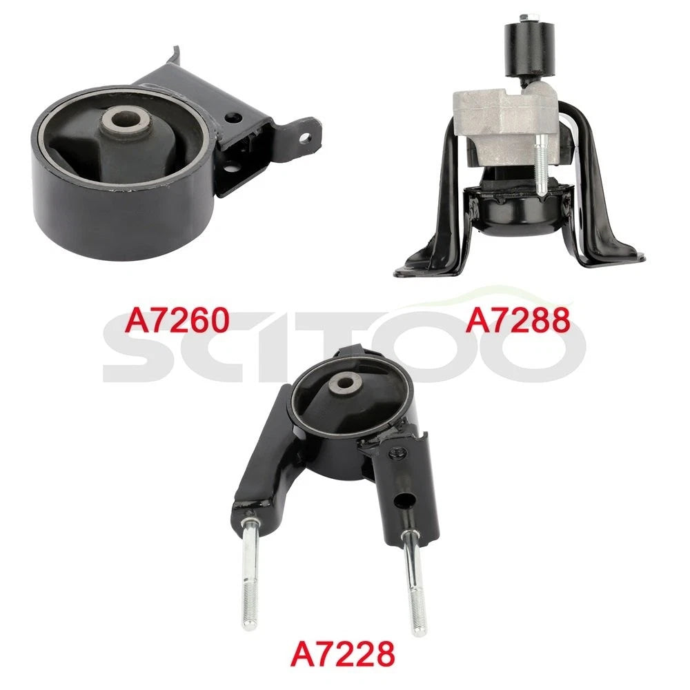 3X Engine Mounts for Toyota Echo 1.5L (2000–2005) A7288 A7228