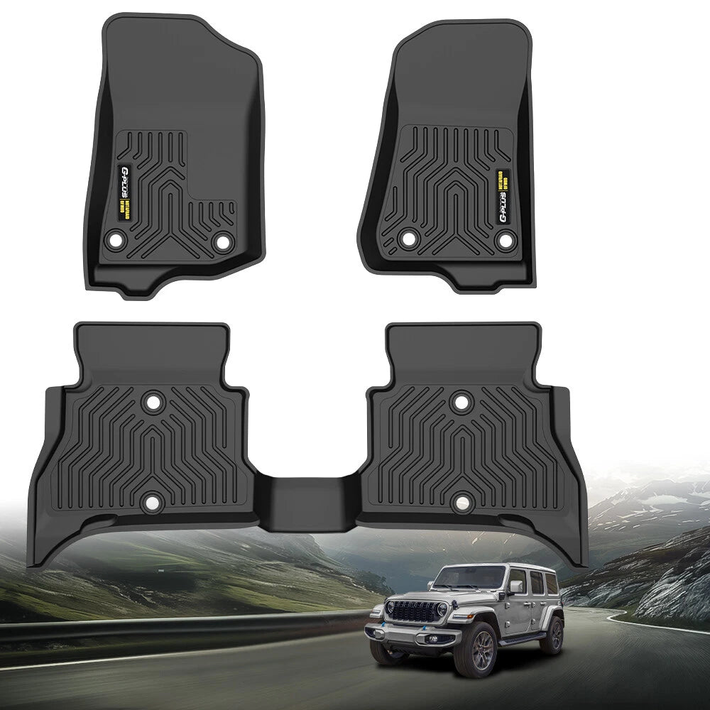 Set of 4 All Weather TPE Floor Mats for Jeep Wrangler 4XE
