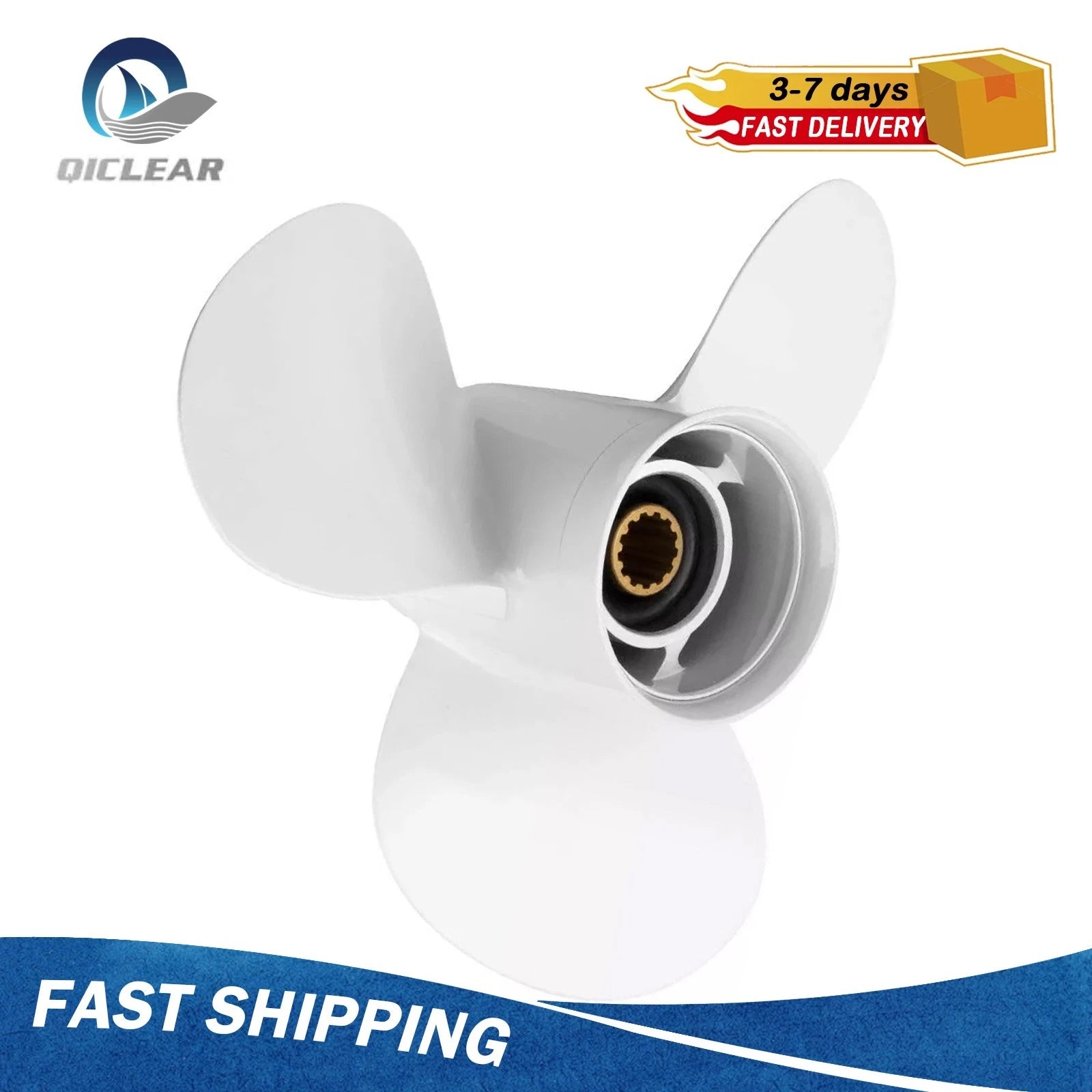 11 3/8x12 Aluminum Boat Propeller for Yamaha 25-60HP (13 Spline)