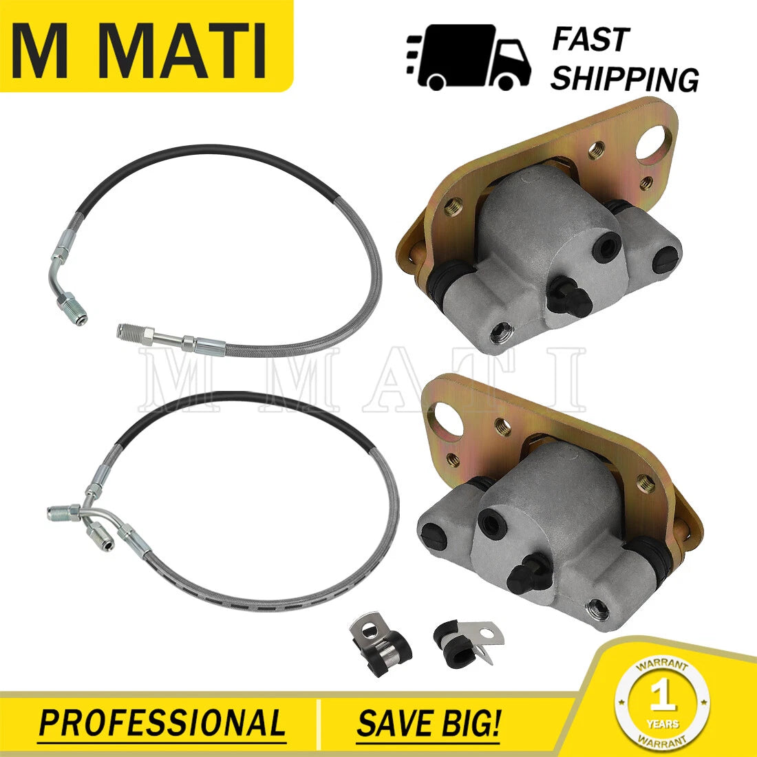 Front Brake Calipers with Hose Lines for Polaris Scrambler 500 (1998–2001)
