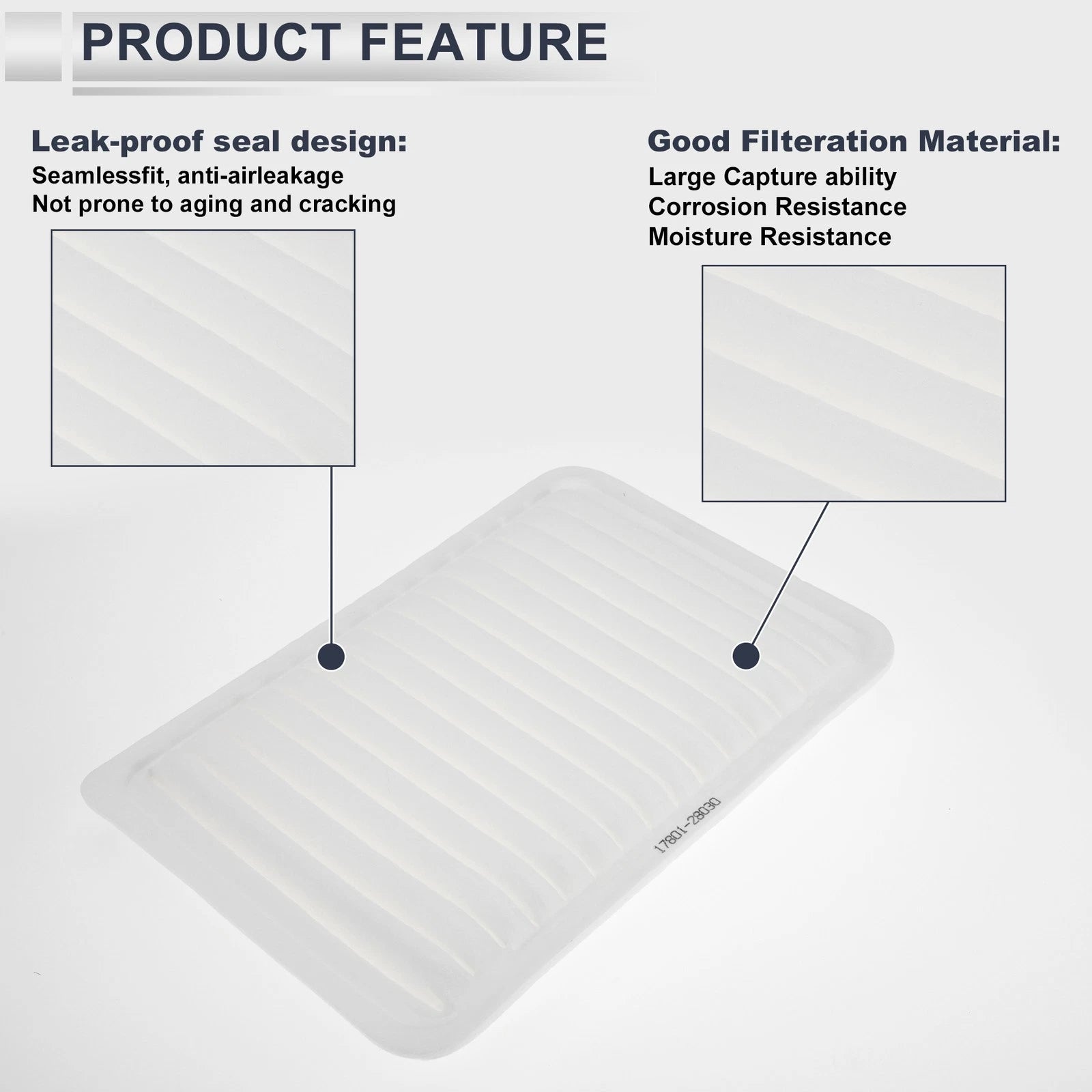Car Engine Air Filter for Toyota Camry (No. 178010H050/1780128030/17801YZZ02)