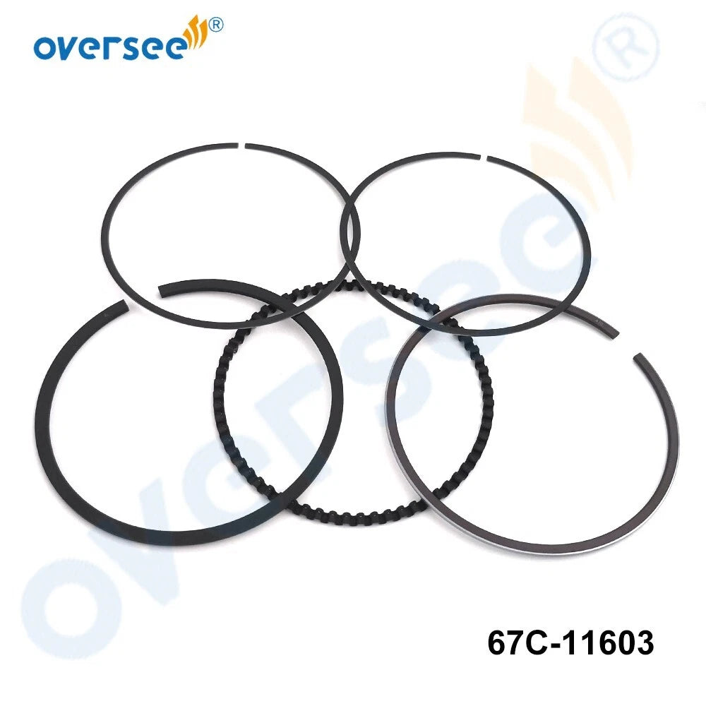 Piston Ring Set (STD) for Yamaha 20-70HP Outboard Engine (67C-11603, 67C116030000)