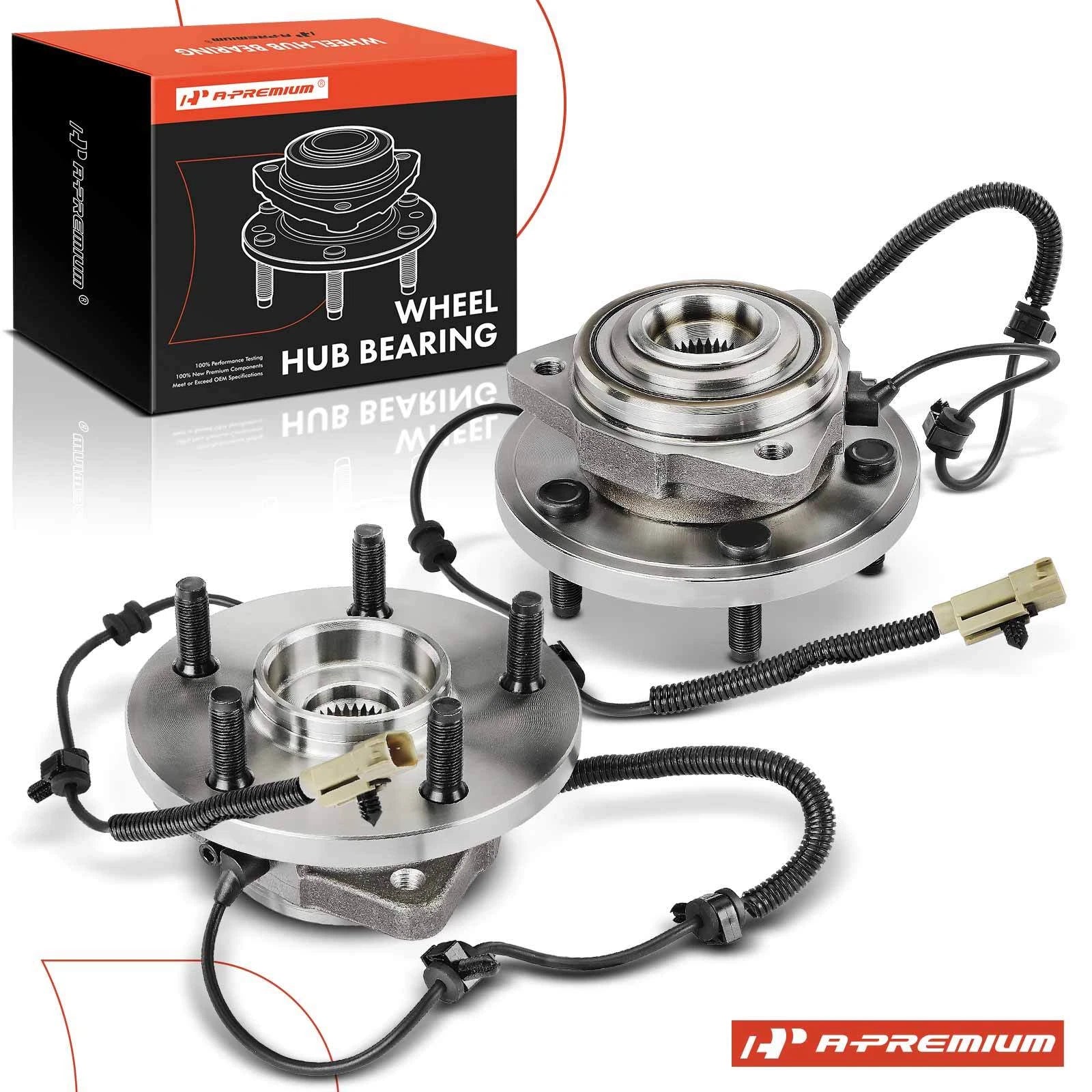 2X Front Wheel Hub & Bearing Assembly with ABS Sensor for Jeep (2005–2010)