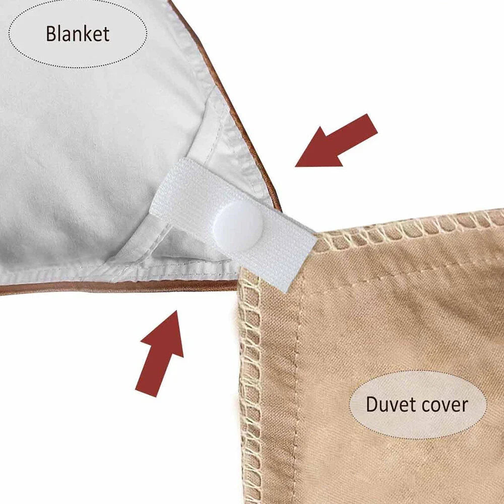 8 x Duvet Clips Fasteners for Cover - White