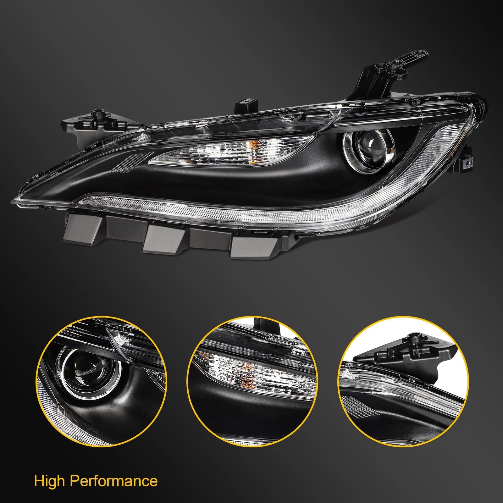 Left Halogen Headlight for Chrysler 200 (2015–2017)
