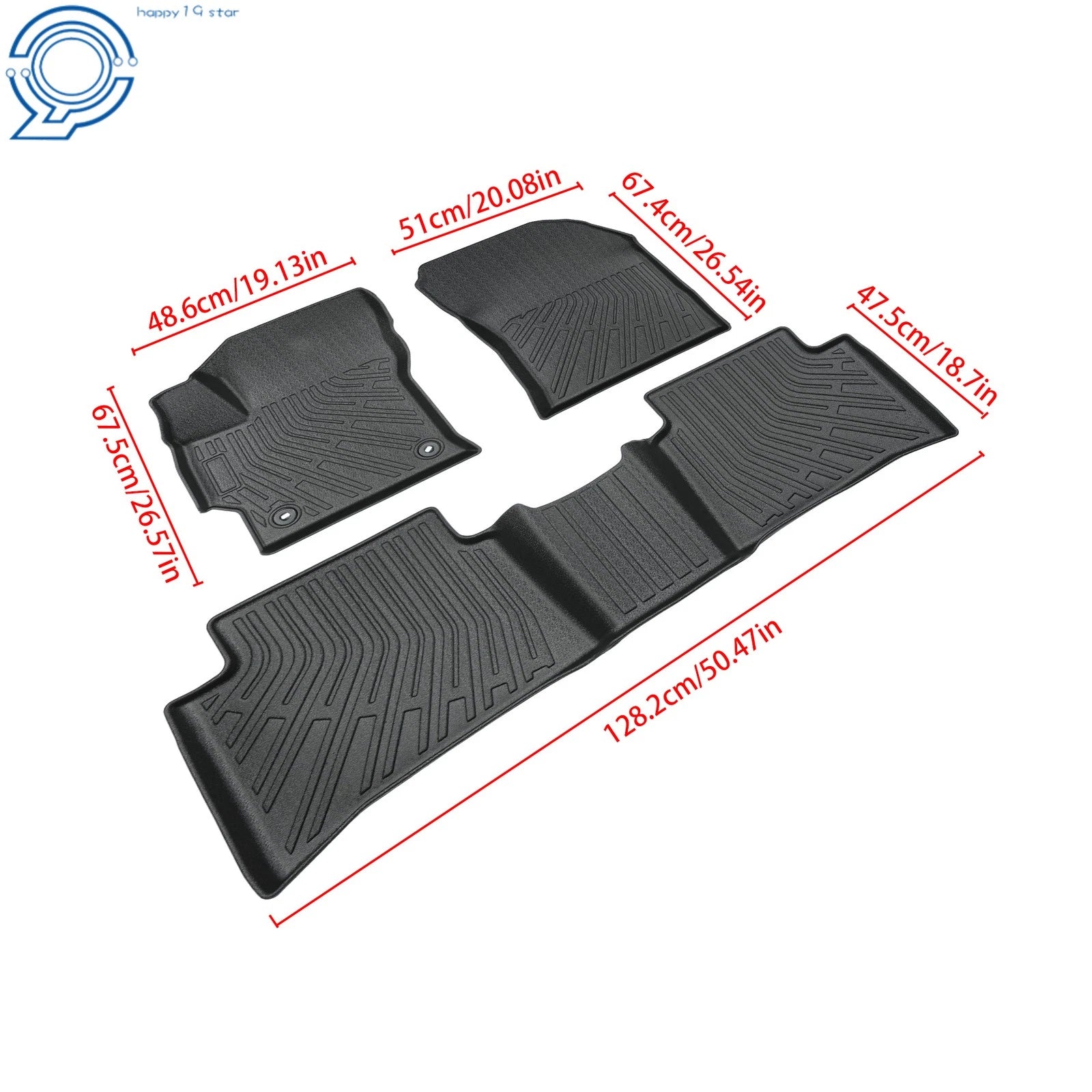 Set of 2 All-Weather Floor Mats for Toyota Corolla Sedan (2020–2024)